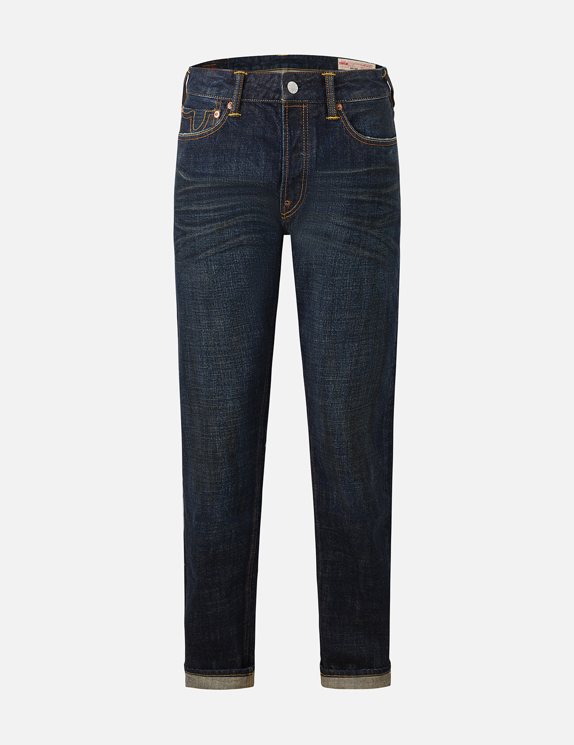 Multi-pocket Dark-toned Washed Slim Fit Jeans #2010